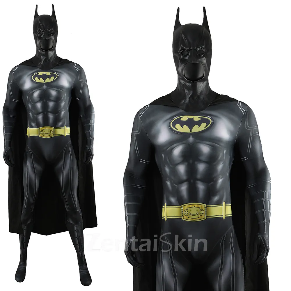 Second Skin the Flash Movie Michael Keaton Costume Cosplay Zentai One-piece Tights Cos Costume