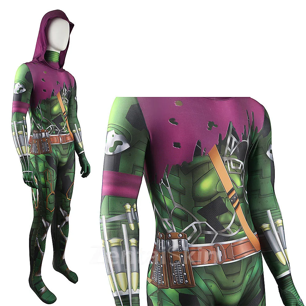 Second Skin Heroes of No Return Green Goblin Cosplay Zentai Costume No Way Home Upgrade Suit Tights Onesuit Stage Costumes