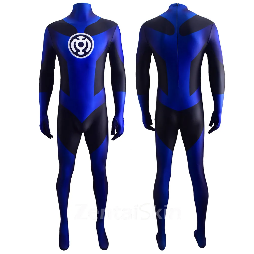Second Skin DC Comics Blue Lantern Corps Blue Lantern Costume Cosplay Zentai Costume Blue Lantern Costume