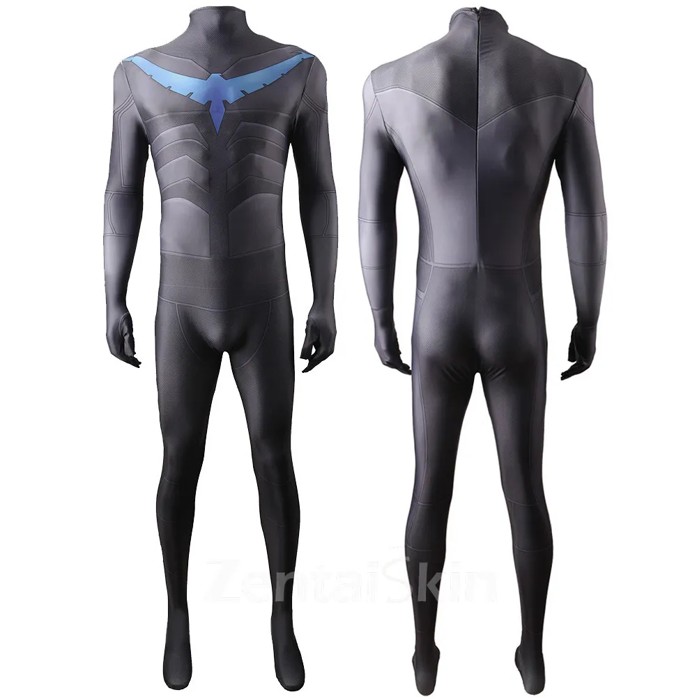 Zentai Second Skin Costume DC Nightwing Blue Costumes