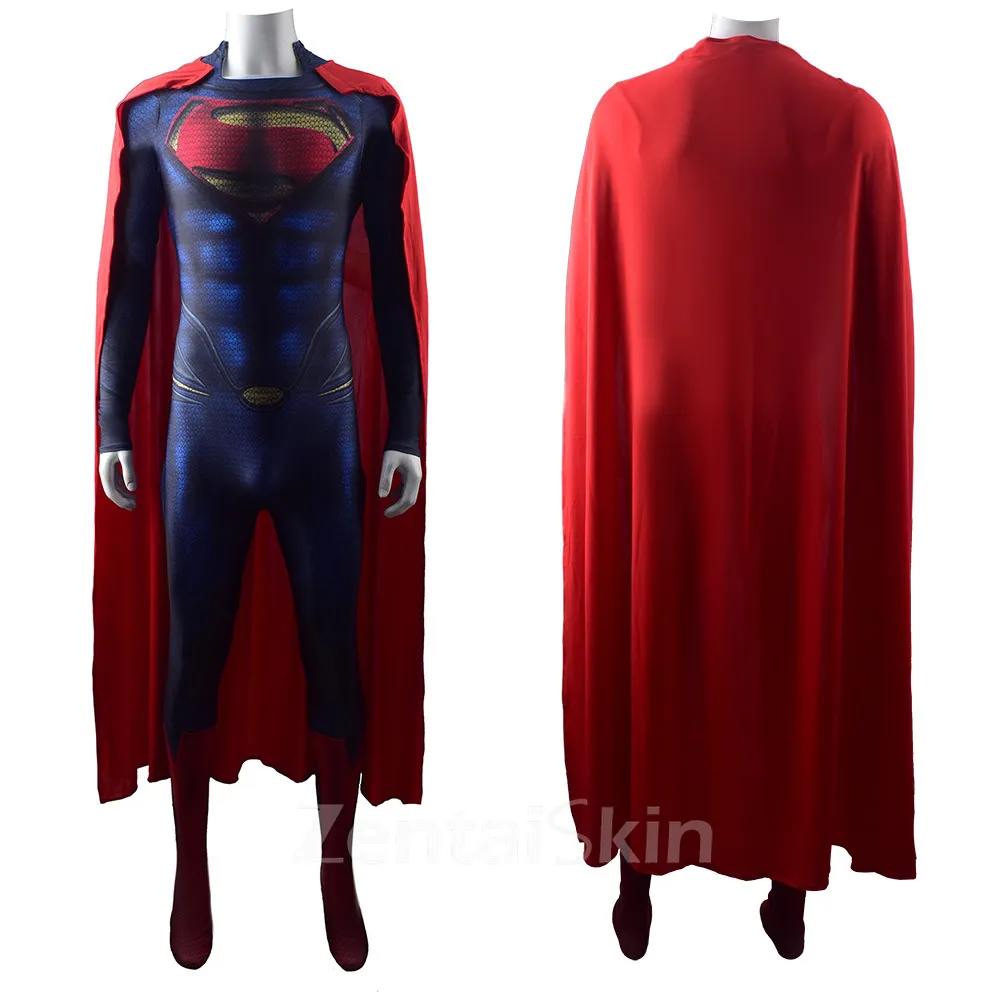 Second Skin Superman Costume Superman Man of Steel Halloween Costume Cosplay Zentai Costume