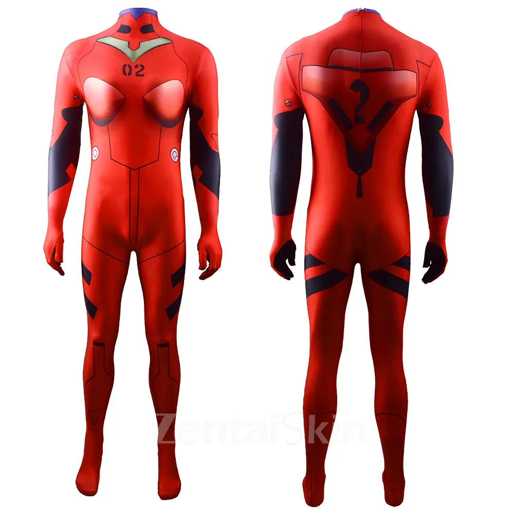 Evangelion Asuka Eva Asuka 02 Suit: Cosplay Zentai Skin Suit