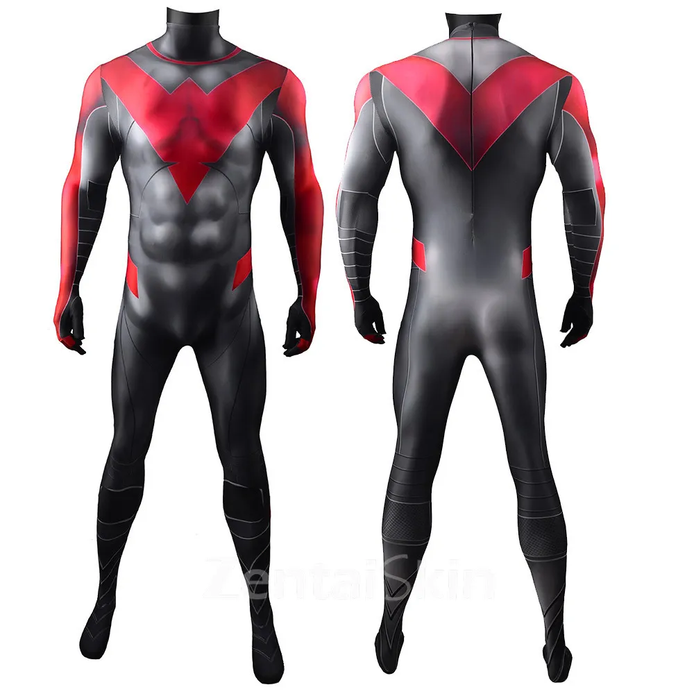 Zentai Second Skin DC Gotham Knights Nightwing Red Nightwing One-piece Tights Costumes