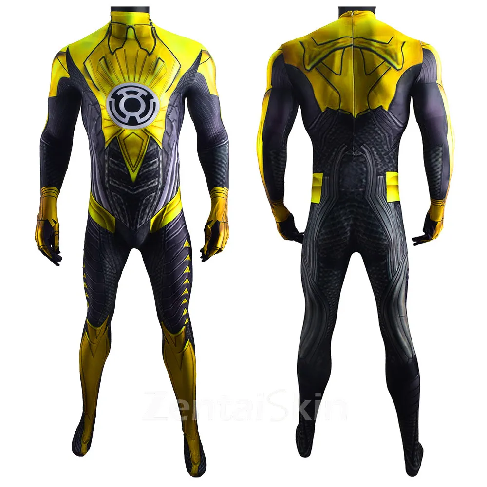 Second Skin DC Villain Hero Thaal Sinestro Cosplay Zentai Costume