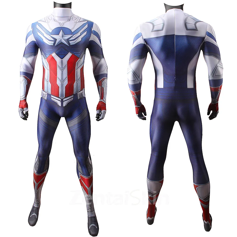 Zentai Second Skin Falcon Captain America Costume Captain America
