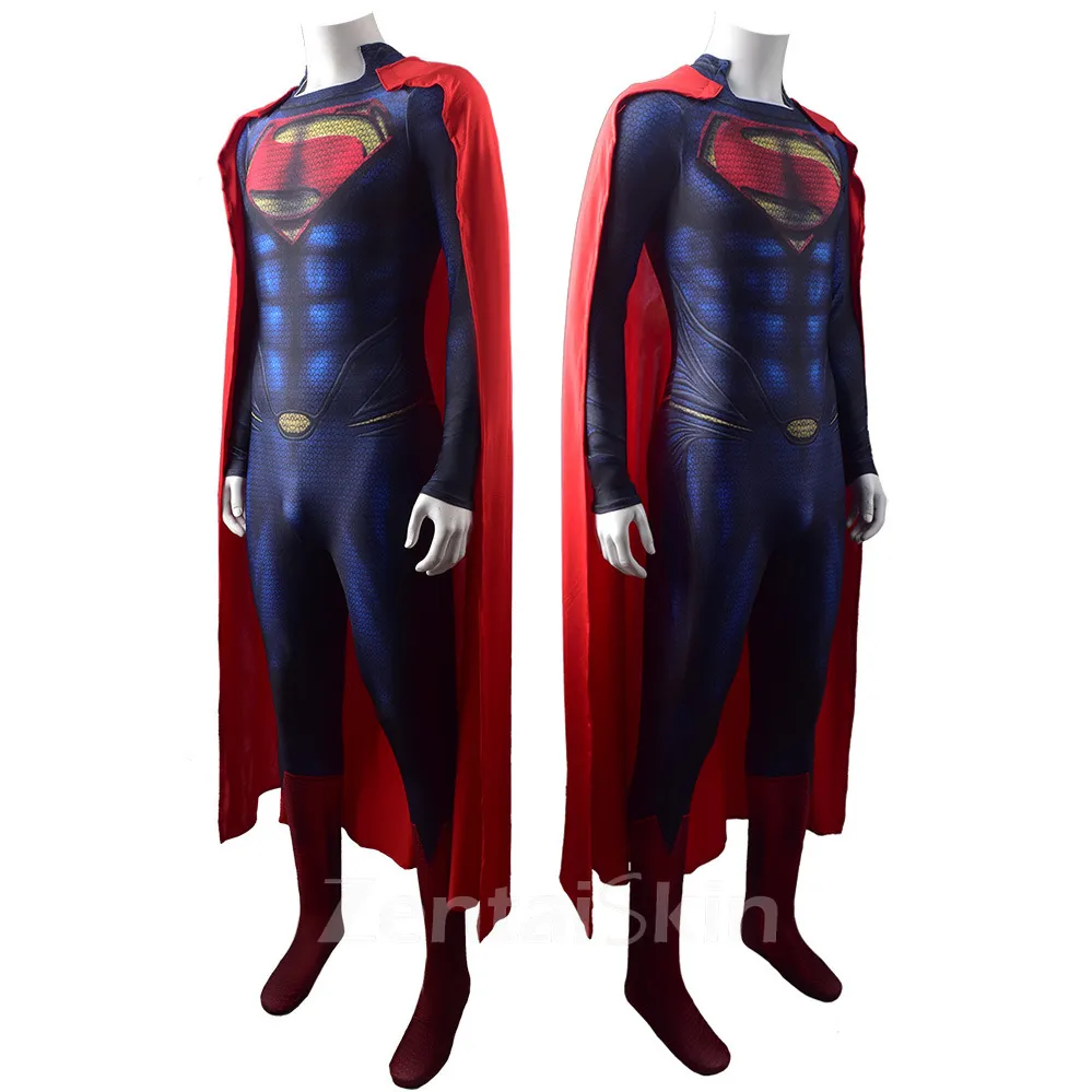 Second Skin Superman Costume Superman Man of Steel Halloween Costume Cosplay Zentai Costume