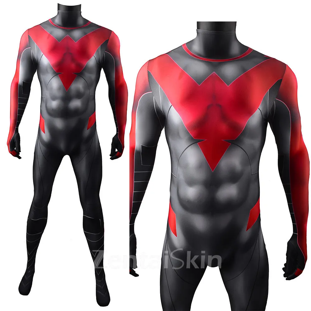 Zentai Second Skin DC Gotham Knights Nightwing Red Nightwing One-piece Tights Costumes