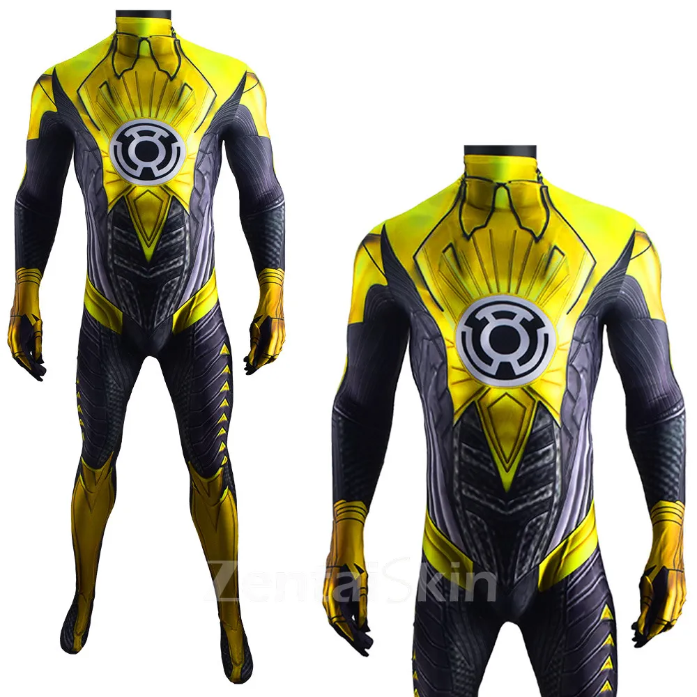 Second Skin DC Villain Hero Thaal Sinestro Cosplay Zentai Costume