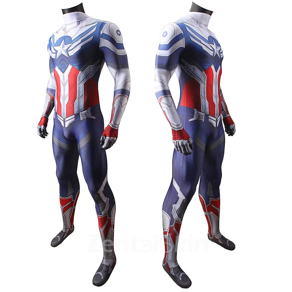 Zentai Second Skin Falcon Captain America Costume Captain America