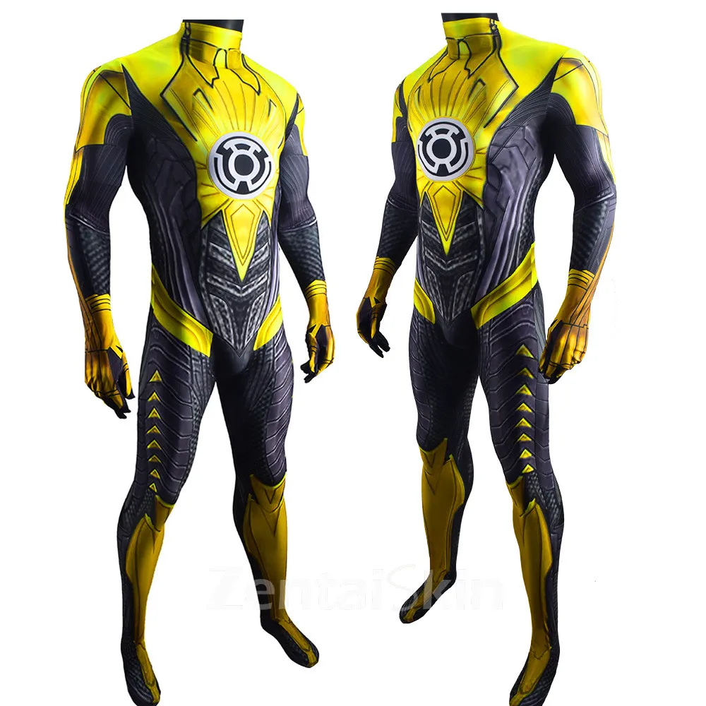 Second Skin DC Villain Hero Thaal Sinestro Cosplay Zentai Costume