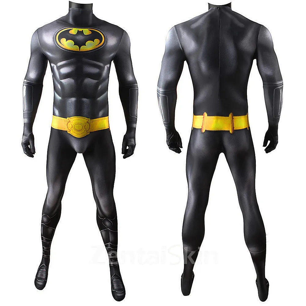 Second Skin Michael Keaton\'s Version of Batman Black Cosplay Zentai Costume