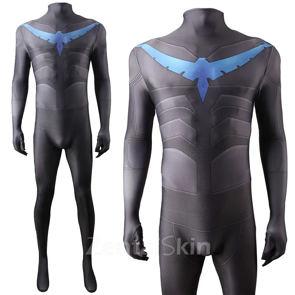 Zentai Second Skin Costume DC Nightwing Blue Costumes