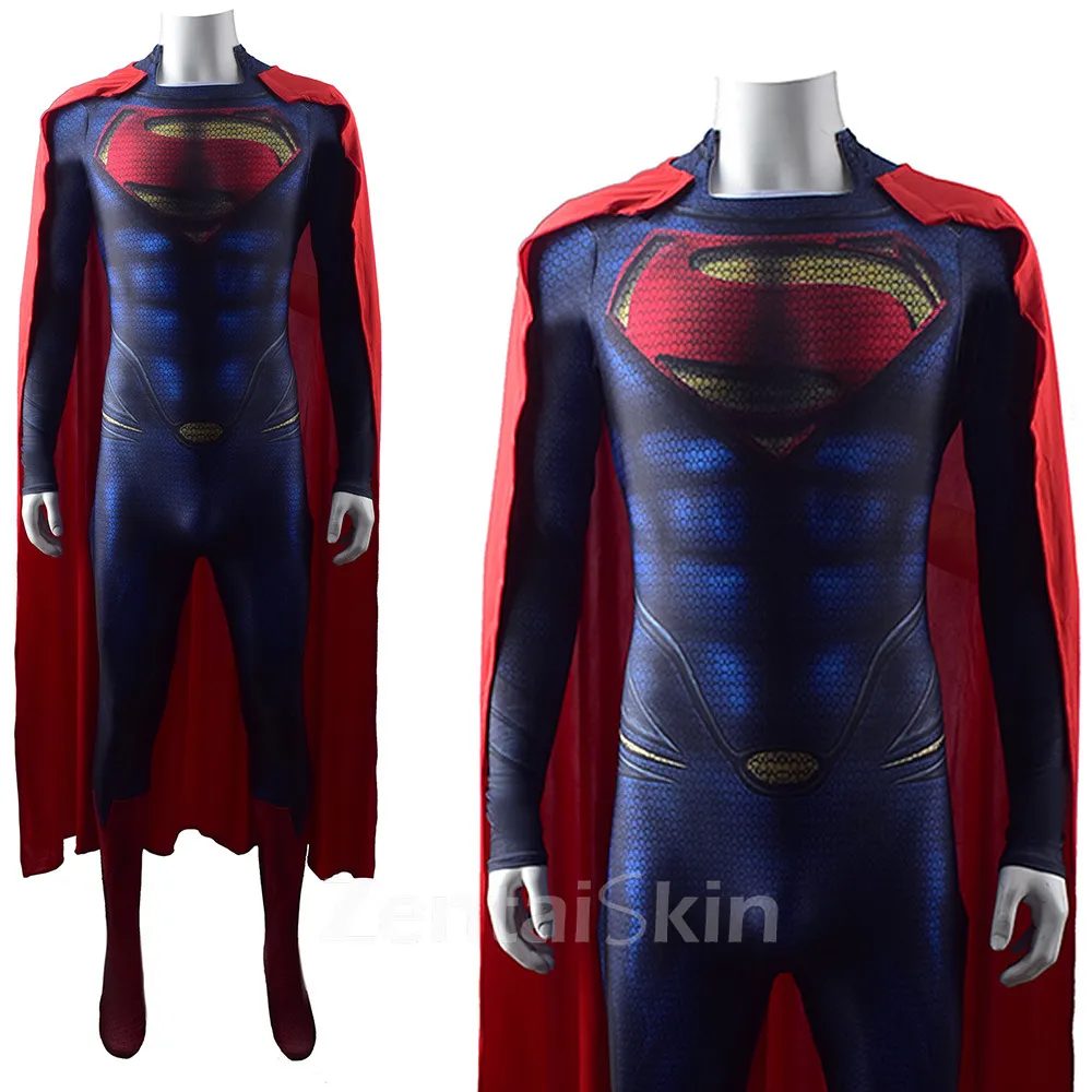 Second Skin Superman Costume Superman Man of Steel Halloween Costume Cosplay Zentai Costume