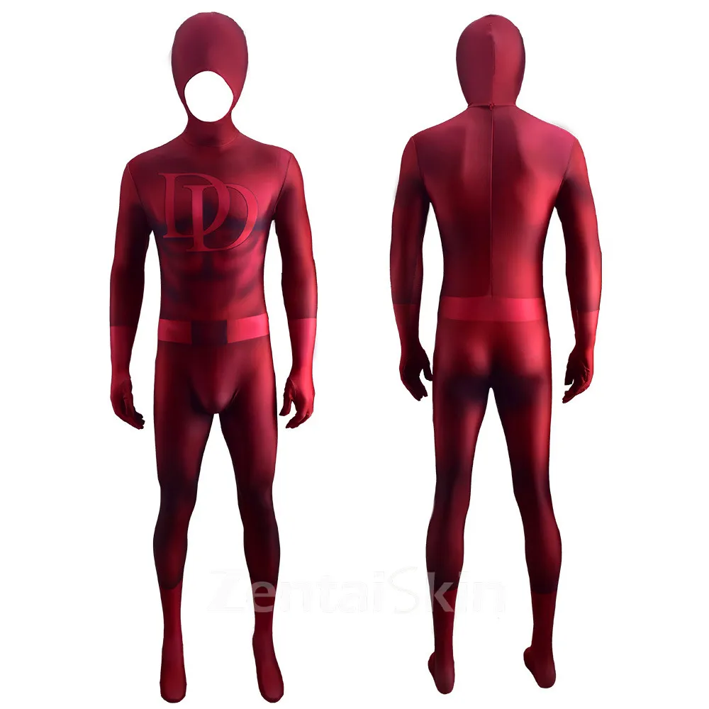 Second Skin Daredevil Cosplay Zentai Jumpsuit Halloween Cos Show Costumes