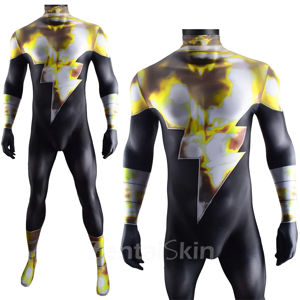 Second Skin Comic Book Hero Shazam Cosplay Zentai Costume Cosplay Zentai Costume Stage Costumes Cosplay Zentai Show Costumes