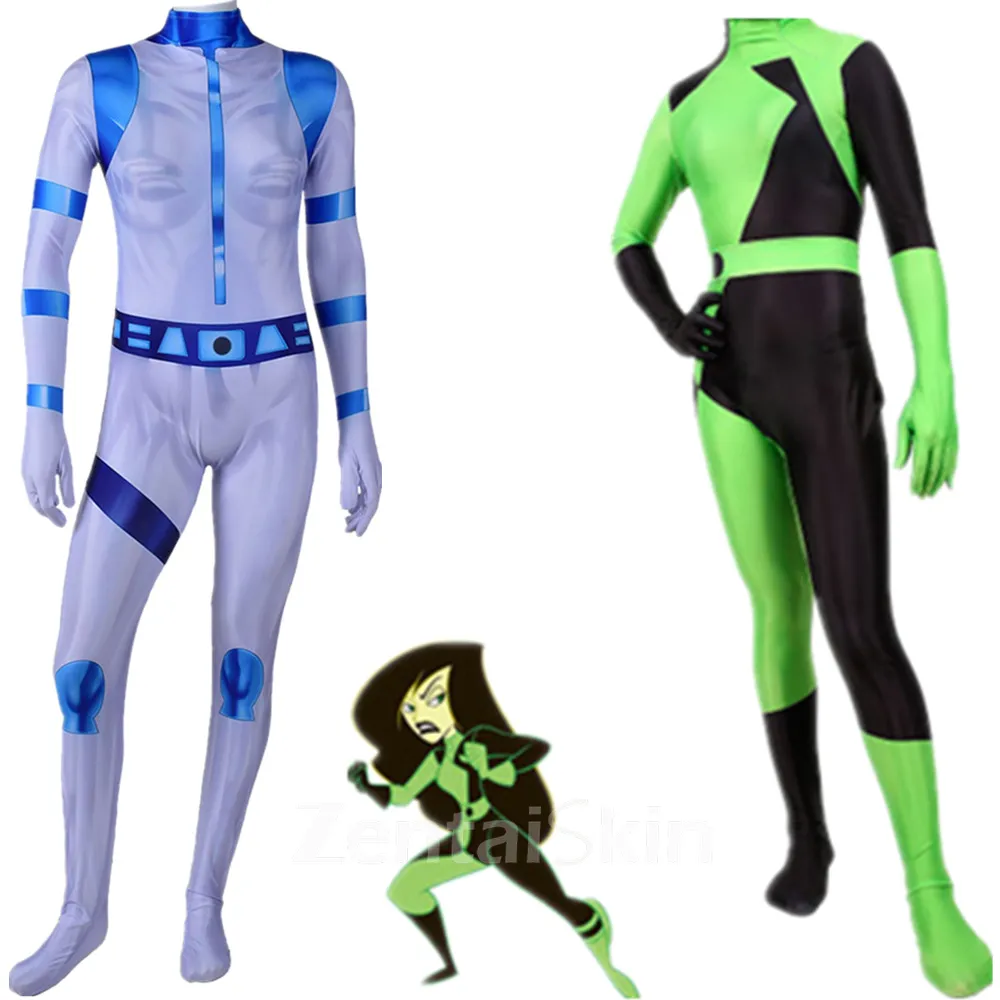 Second Skin Kimpossible Spicy Girls Cosplay Zentai Costume Halloween Cosplay Zentai Costume