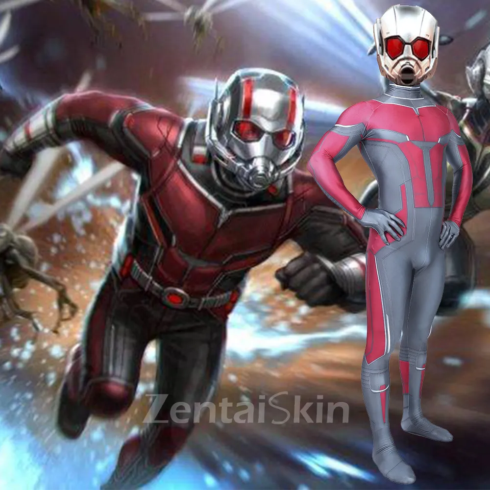 Second Skin Movie Ant-man Cosplay Zentai Costumes Halloween Cosplay Zentai Costume Anime Bodysuit Ant-man Costume