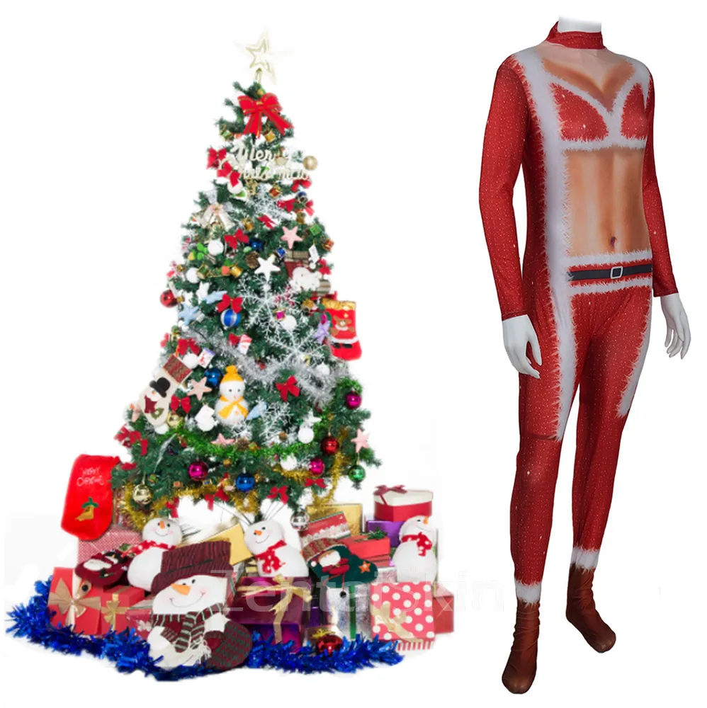 Second Skin Christmas Costumes Christmas Cosplay Zentai Festivals Stage Costumes Show Costumes Christmas Cosplay Zentai Costume Christmas Costumes