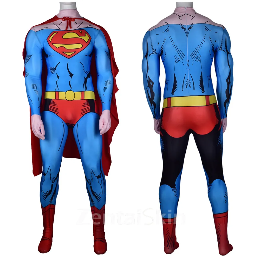 Second Skin Anime Superman Cosplay Zentai Costume Cosplay Zentai Anime Superman Costume Comic Con Costume