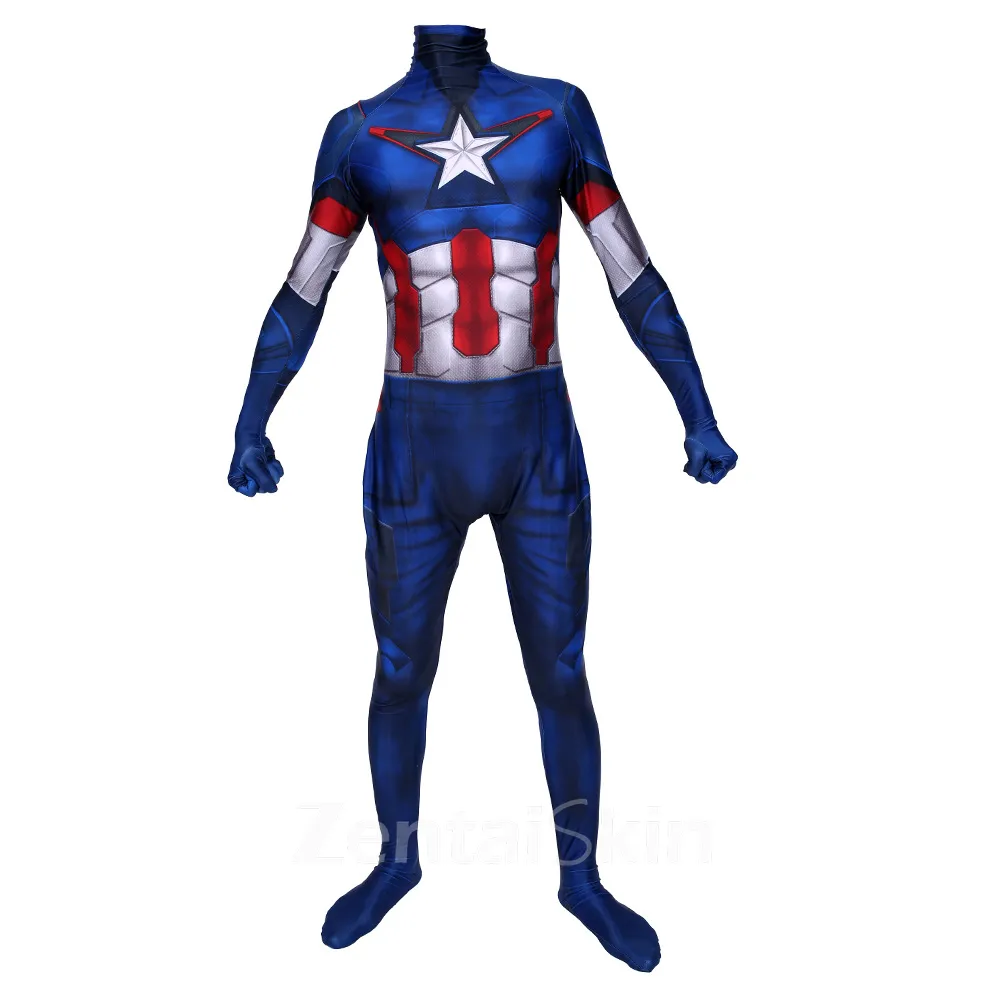 Second Skin Captain America Tights Halloween Cosplay Zentai