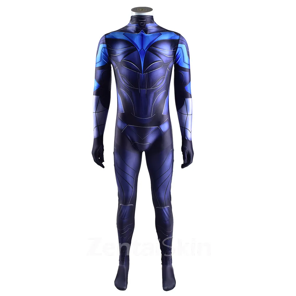 Second Skin DC Gotham Knights Nightwing Titan Costume Cosplay Zentai Cosplay Costume Halloween Costume Costume