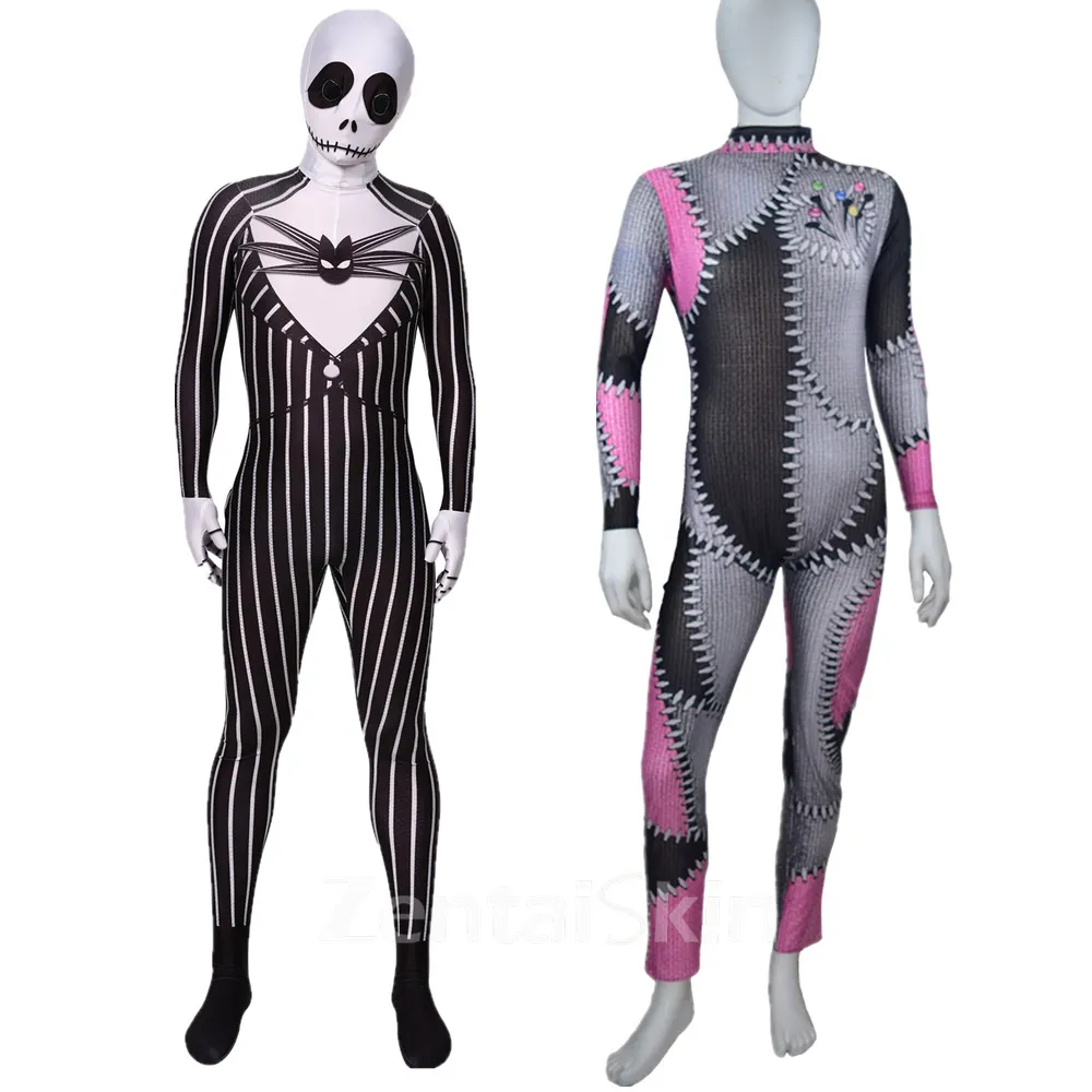 Second Skin Christmas Eve Horror Cosjack Sally Christmas Jack Costume Christmas Cosplay Zentai Costume Stage Costumes