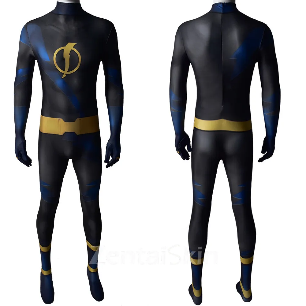Second Skin Comic Boy Titan Static Man Costume Cosplay Zentai Cosplay Costume Stage Costumes Halloween Costumes