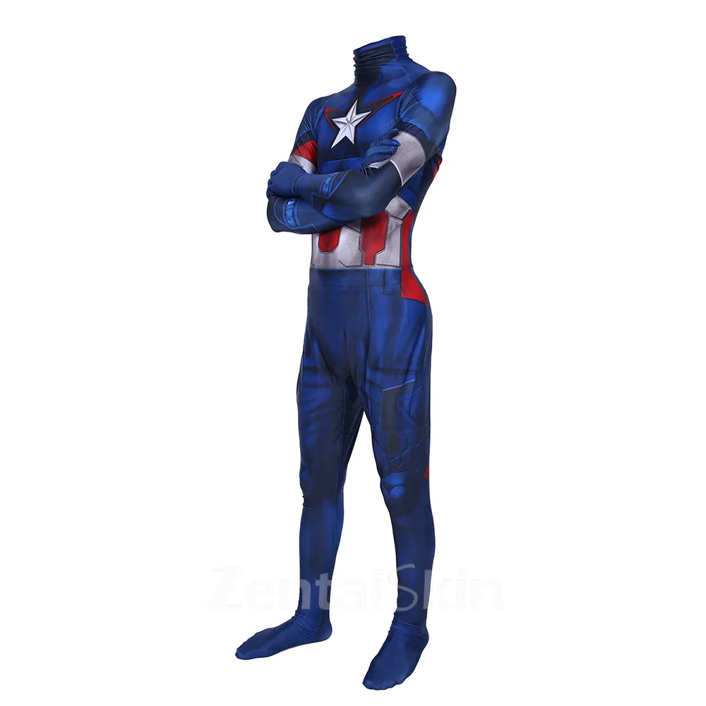 Second Skin Captain America Tights Halloween Cosplay Zentai