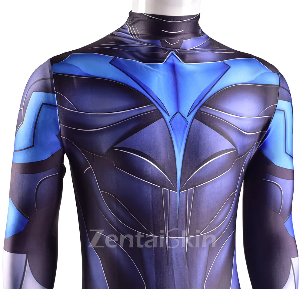 Second Skin DC Gotham Knights Nightwing Titan Costume Cosplay Zentai Cosplay Costume Halloween Costume Costume