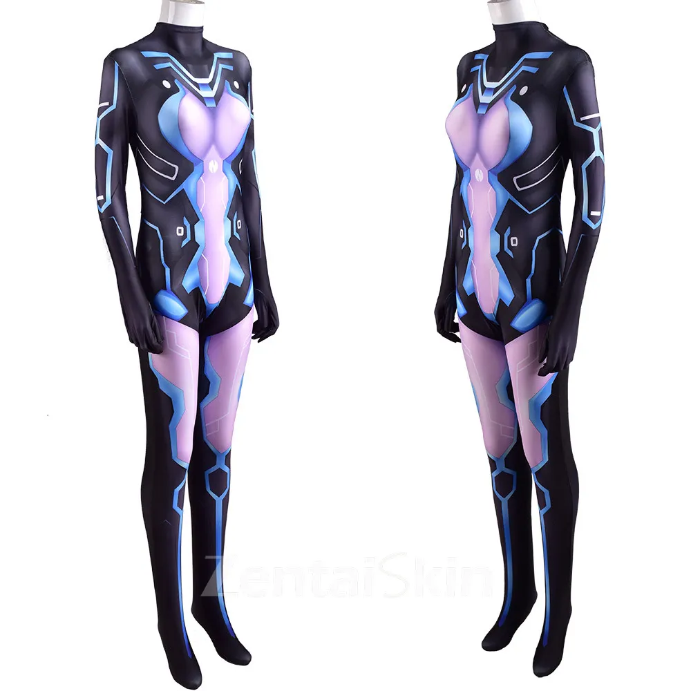 Second Skin New Dimension Neptune Cosplay Zentai Costume Comic Bodysuit Anime Cosplay Zentai Stage Show Costumes