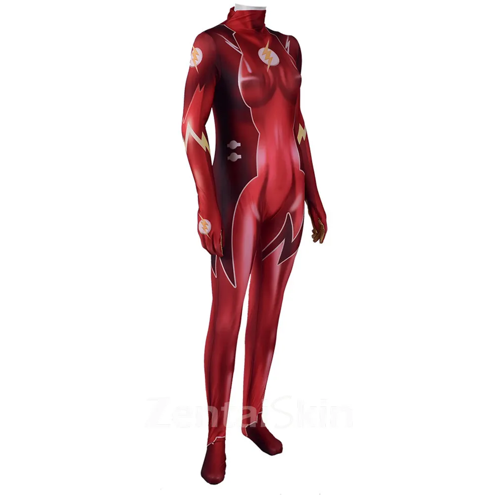 Second Skin the Flash Lightning Female Character Stage Costumes Halloween Cosplay Zentai Costumes