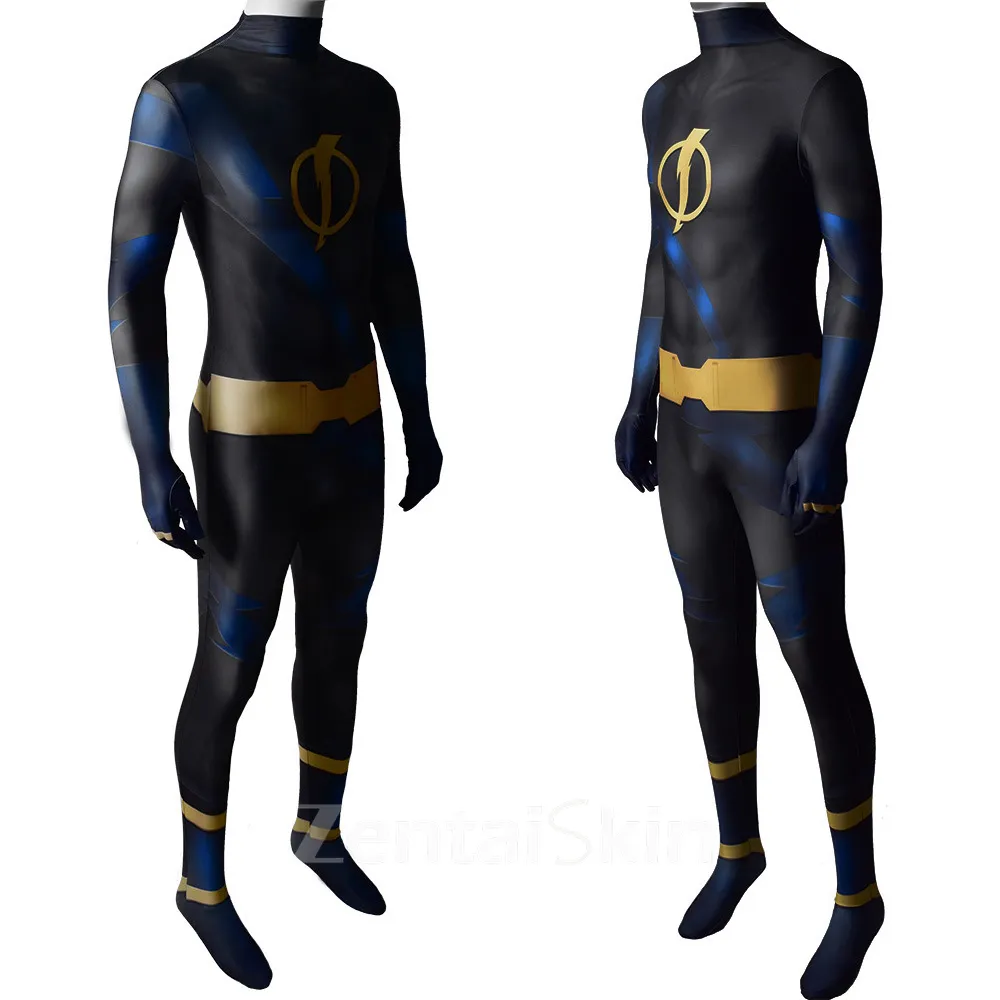 Second Skin Comic Boy Titan Static Man Costume Cosplay Zentai Cosplay Costume Stage Costumes Halloween Costumes