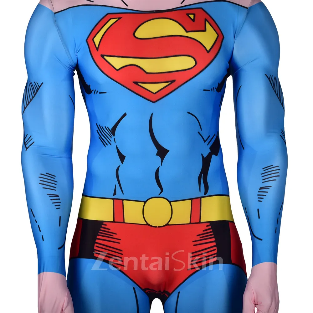 Second Skin Anime Superman Cosplay Zentai Costume Cosplay Zentai Anime Superman Costume Comic Con Costume