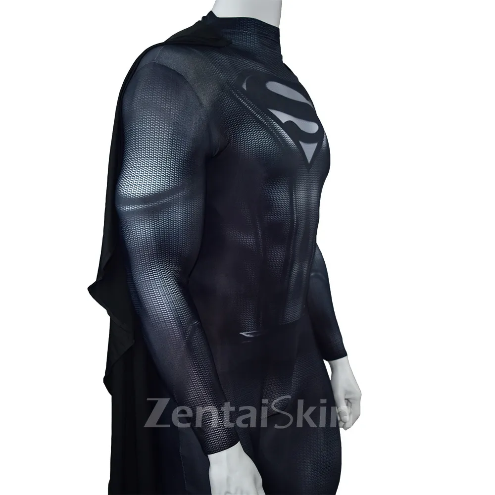 Second Skin Man of Steel Cosplay Zentai Costume Black Man of Steel Costume Halloween Costume Cosplay Zentai Anime Tights