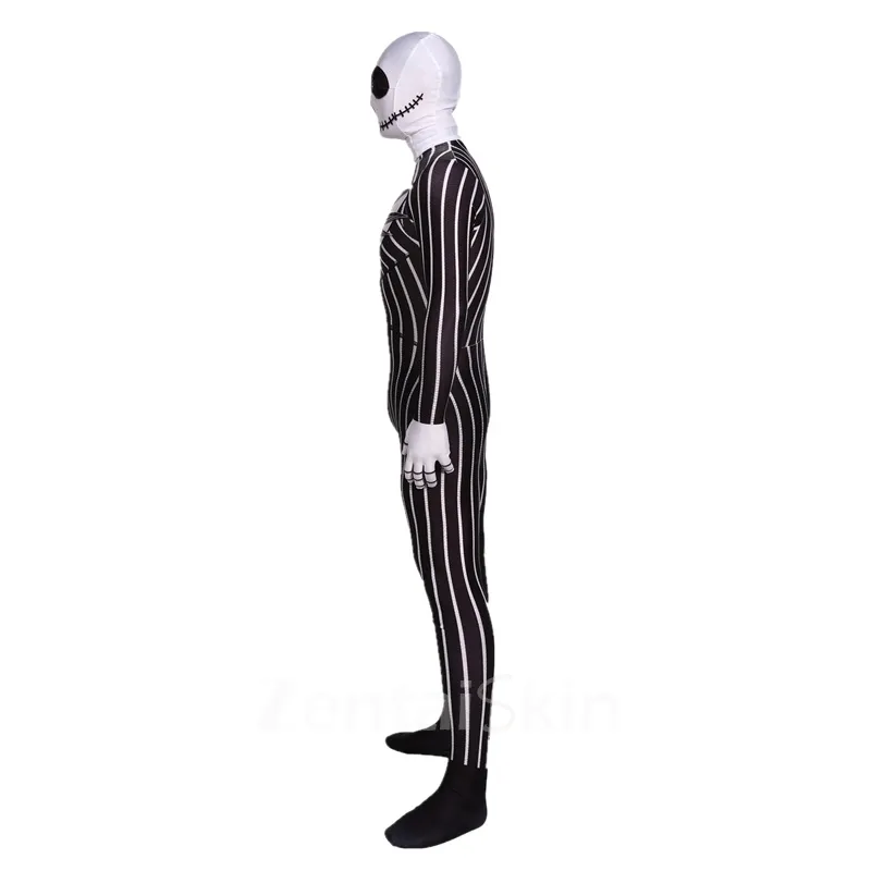 Second Skin Christmas Eve Horror Jack Cosplay Zentai Anime Skeleton Jack Christmas Halloween Costume Christmas Costume