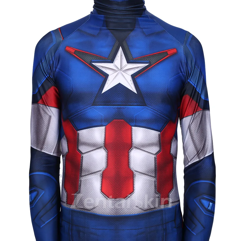 Second Skin Captain America Tights Halloween Cosplay Zentai