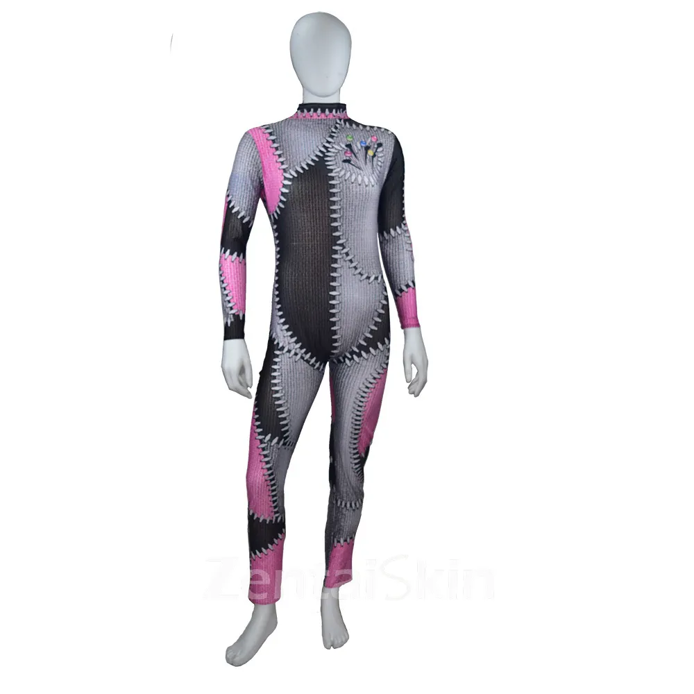 Second Skin Christmas Eve Horror Cosjack Sally Christmas Jack Costume Christmas Cosplay Zentai Costume Stage Costumes
