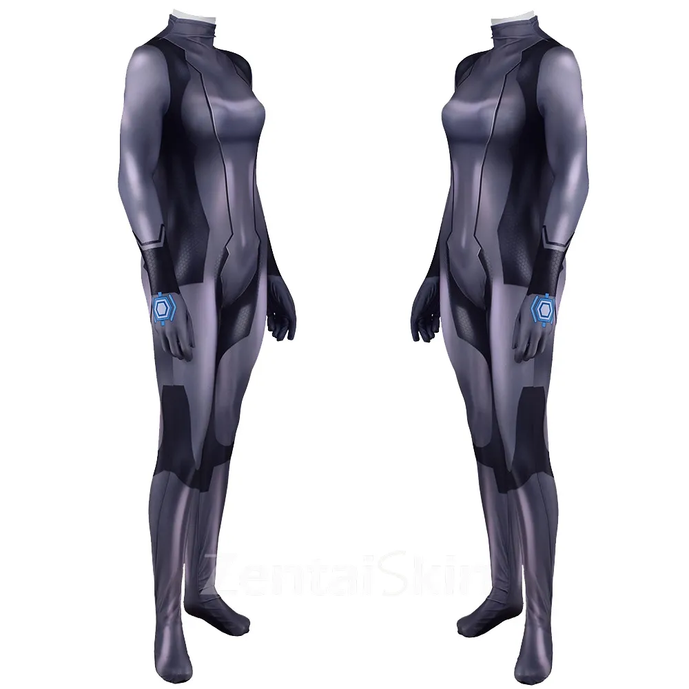 Second Skin Black Version of Metroid Samus Alan\'s Tights Samus Aran Game Cosplay Zentai Costume