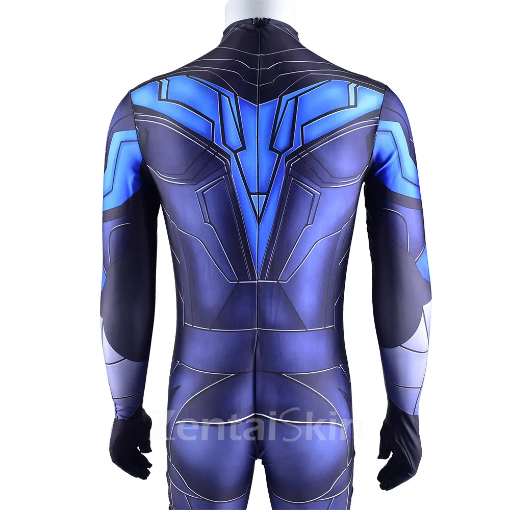 Second Skin DC Gotham Knights Nightwing Titan Costume Cosplay Zentai Cosplay Costume Halloween Costume Costume