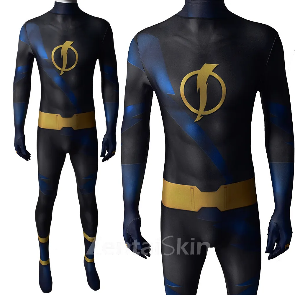 Second Skin Comic Boy Titan Static Man Costume Cosplay Zentai Cosplay Costume Stage Costumes Halloween Costumes