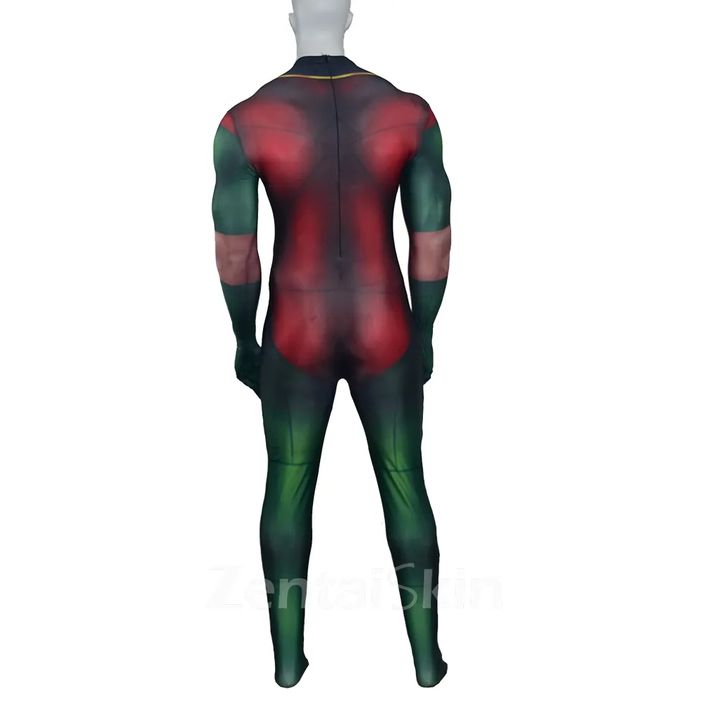 Second Skin Comic Book Hero Robin Cosplay Zentai Costume Show Costumes Cosplay Zentai Halloween Costumes Costumes
