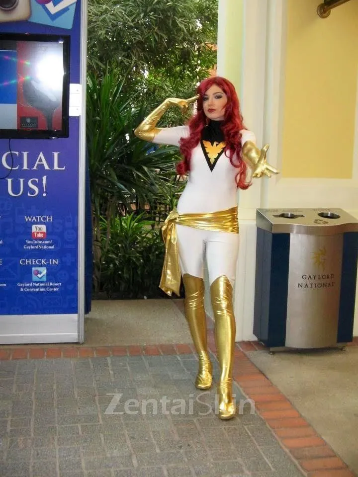 X-men White Phoenix Jean Grey Cosplay Costumes Superhero Zentai Catsuit Skinsuit Second-skin Costume