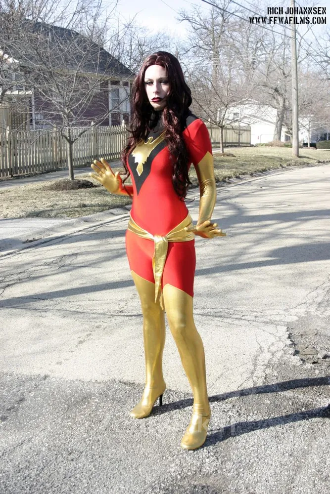 X-men Dark Phoenix Jean Grey Cosplay Costume Red Superhero Zentai Catsuit Skinsuit Second-skin Costume