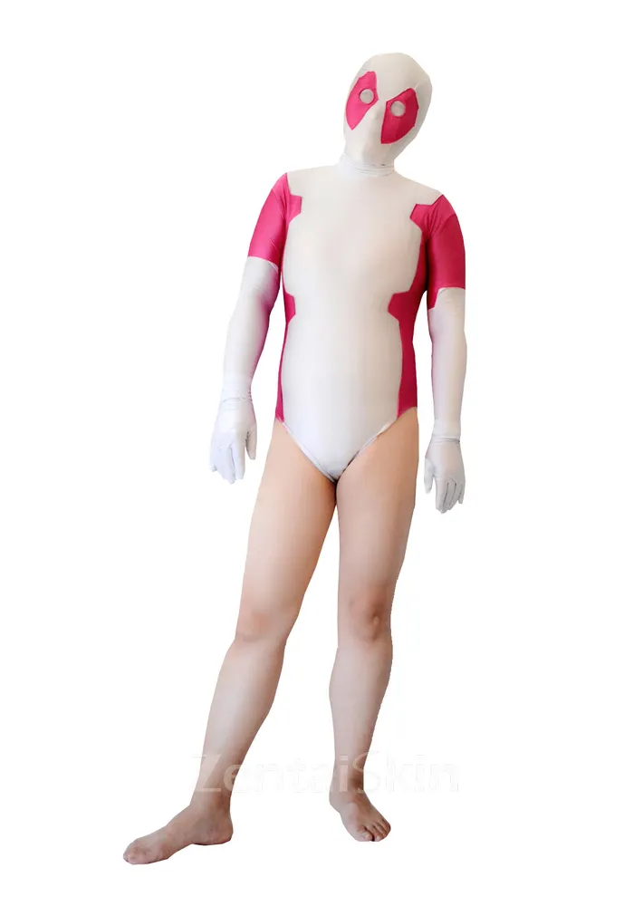 Halloween Pink Deadpool Swimsuit Lycra Zentai Catsuits Second Skin Costumes