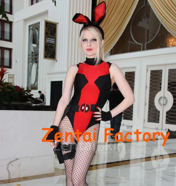 Sexy Girl Deadpool Cosplay Costumes Zentai Catsuit Skinsuit Second-skin Clothing
