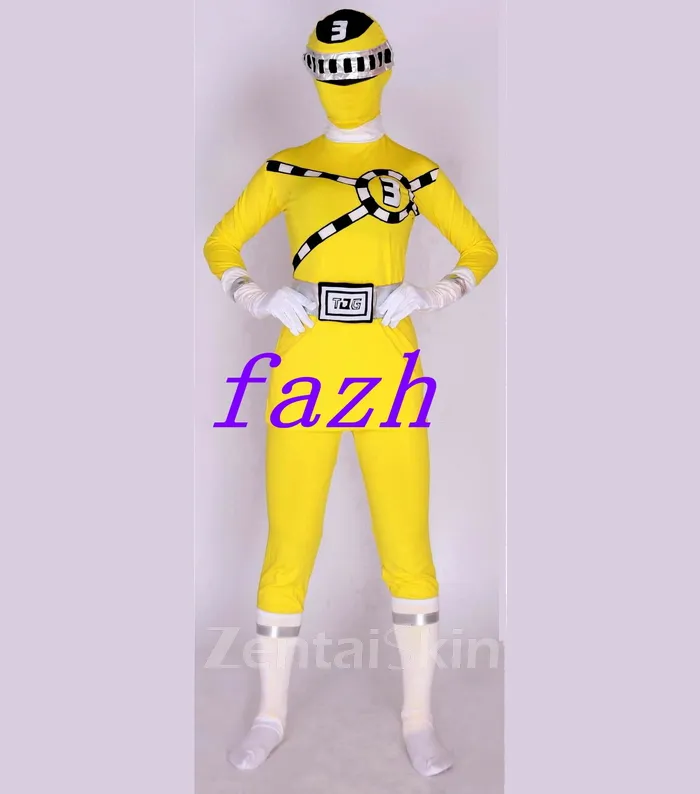 Power Ranger Costumes Train Team Superhero Zentai Catsuit Skinsuit Second-skin Costume Halloween Costume