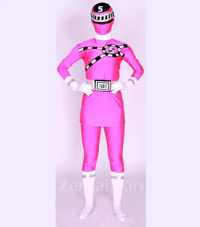 Power Ranger Costumes Train Team Superhero Zentai Catsuit Skinsuit Second-skin Costume Halloween Costume