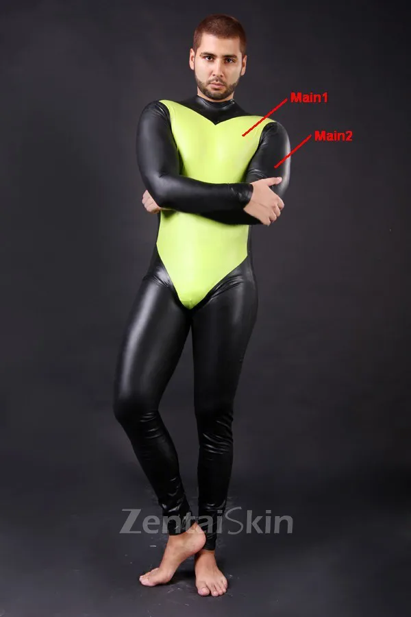 No Zipper Neck Entry Latex Catsuit Second-skin Clothing