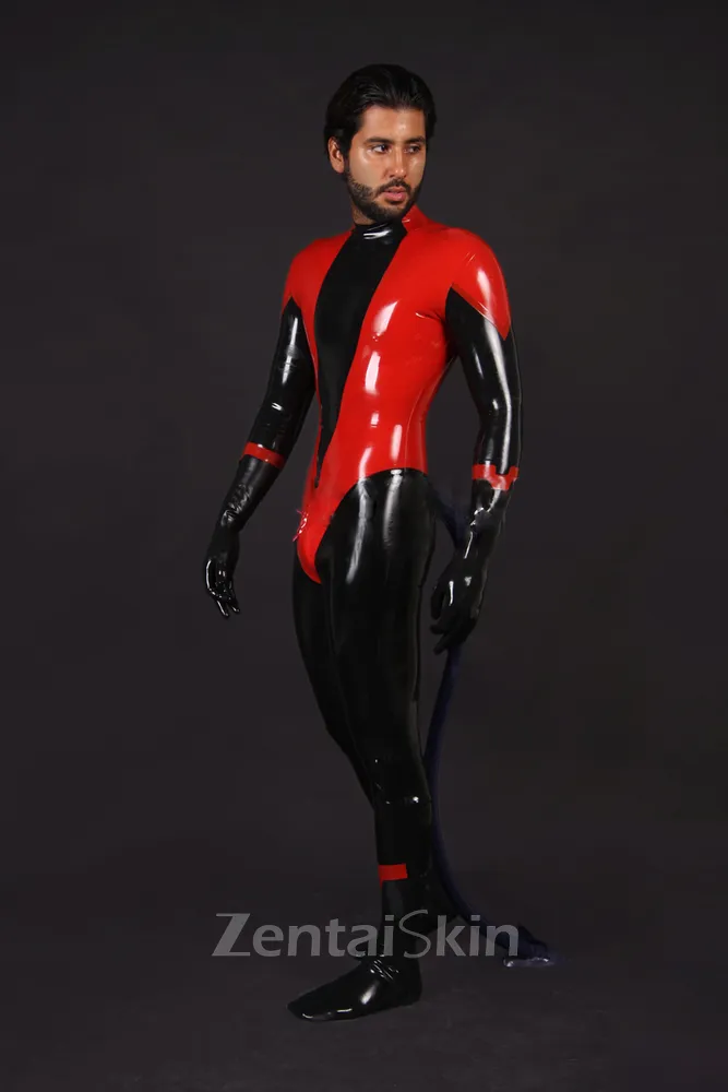 Daredevil Latex Catsuit Second-skin Clothing with Tail
