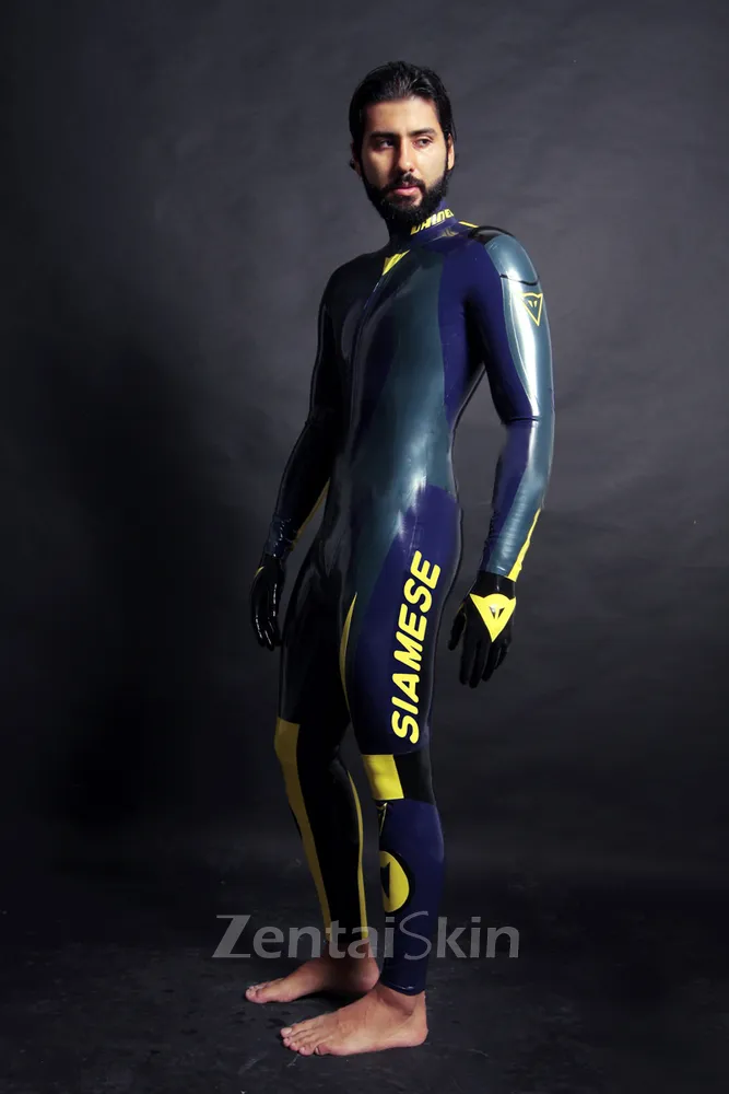 Men Racing Suit Latex Catsuit Second-skin Clothing Handmade